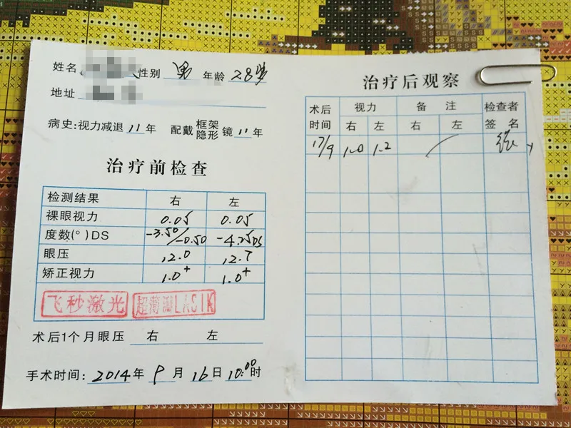 手术前检查表